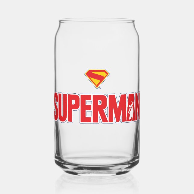 Klassisches Superman Bold-Logo Dosenglas (Vorderseite)