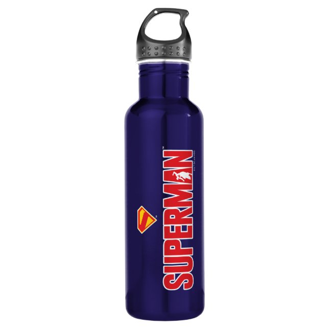 Klassisches Superman Bold-Logo Edelstahlflasche (Vorderseite)