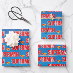 Klassisches Superman Bold-Logo Geschenkpapier Set