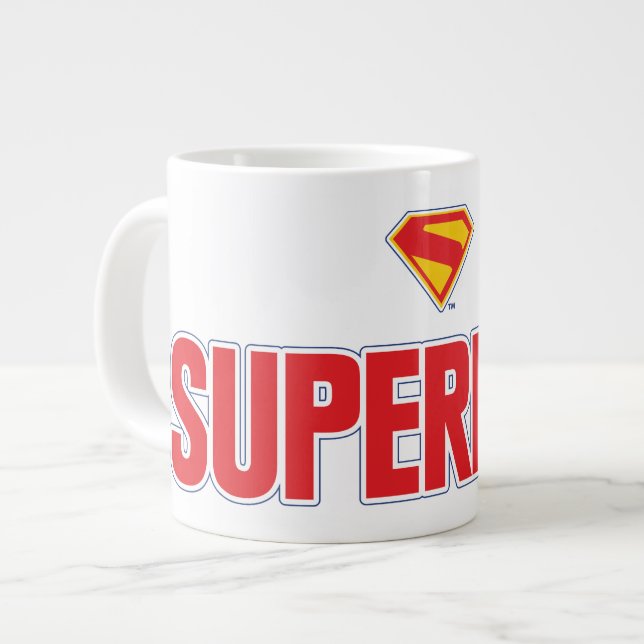 Klassisches Superman Bold-Logo Jumbo-Tasse (Vorderseite Links)