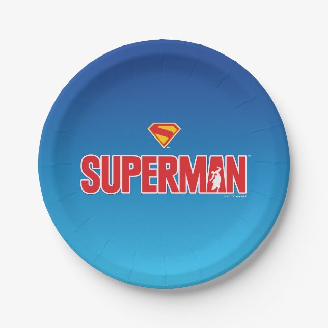 Klassisches Superman Bold-Logo Pappteller (Vorderseite)