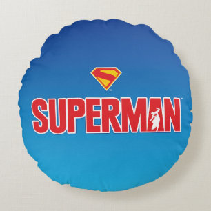 Klassisches Superman Bold-Logo Rundes Kissen
