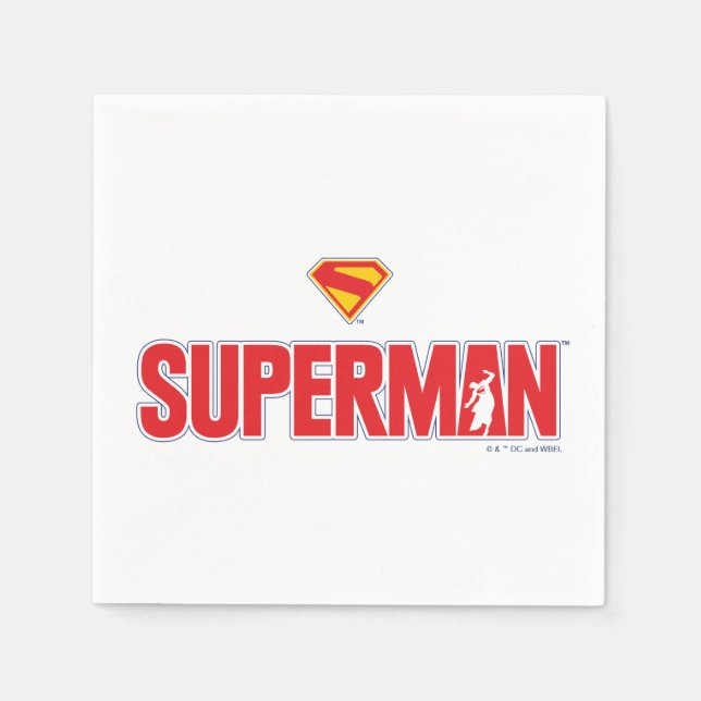 Klassisches Superman Bold-Logo Serviette (Vorderseite)