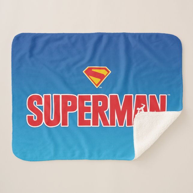 Klassisches Superman Bold-Logo Sherpadecke (Vorderseite (Horizontal))