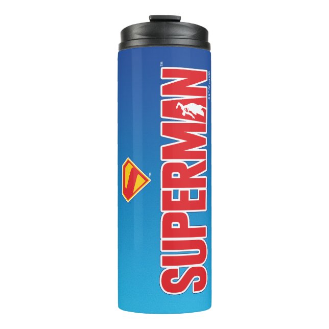 Klassisches Superman Bold-Logo Thermosbecher (Vorderseite)