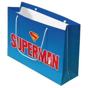 Klassisches Superman-Logo in Fettschrift Große Geschenktüte