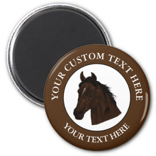 Klassisches Symbol für Pferde mit benutzerdefinier Magnet
