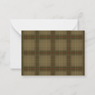 Klassisches Tartan in Tabak Mitteilungskarte