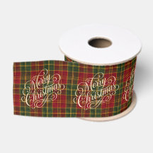 Klassisches Tartan-Karo Frohe Weihnachten Ferien