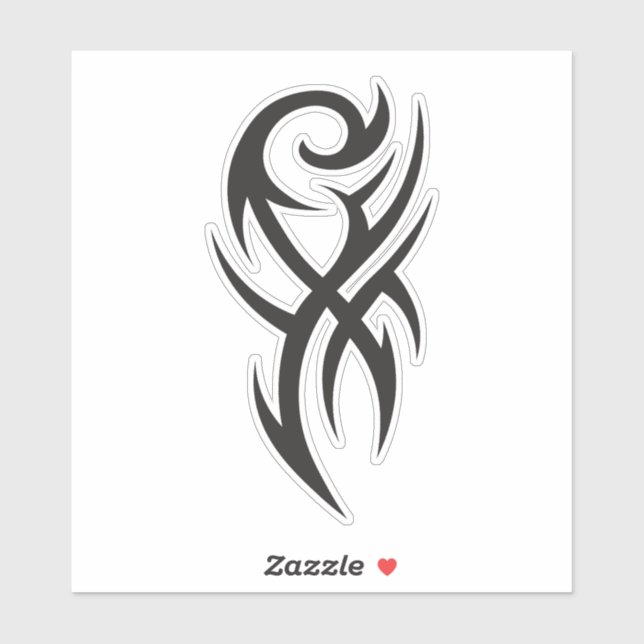 Klassisches Tattoo-inspiriertes Line-Art-Design Aufkleber (Blatt)