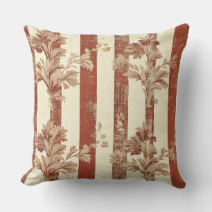 Klassisches Terrakotta-Rot-Toile-Blumenmuster in C Kissen