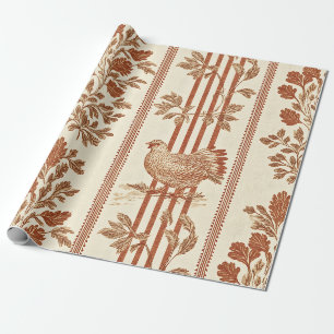 Klassisches Terrakotta-Scheunen-Huhn-Toile-Muster Geschenkpapier