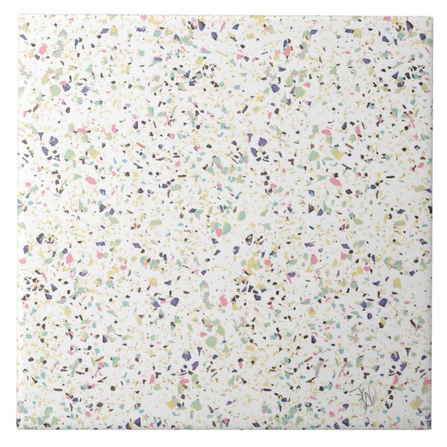 Klassisches Terrazzo-Design aus Vintagem Marmor Fliese (Vorderseite)