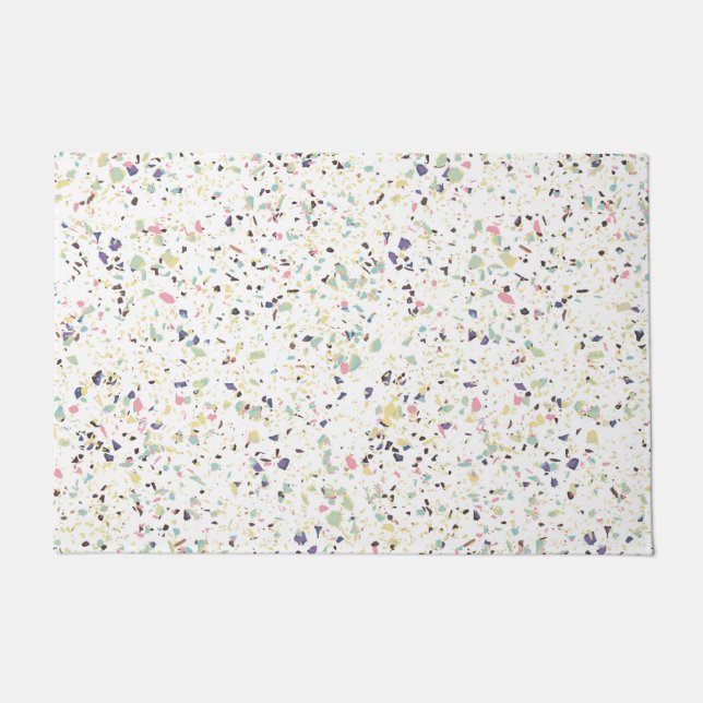 Klassisches Terrazzo-Design aus Vintagem Marmor Fußmatte (Vorderseite)