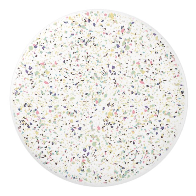 Klassisches Terrazzo-Design aus Vintagem Marmor Keramikknauf (Vorderseite)