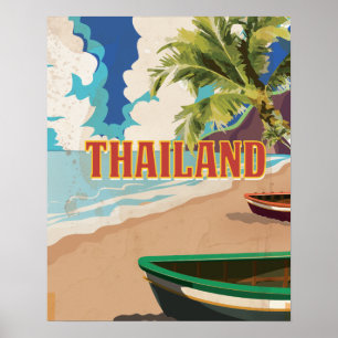 Klassisches Thailand Vintage Reiseplakat Poster