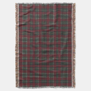 Klassisches Tiefrot und Waldgrün-Tartan-Karo Decke