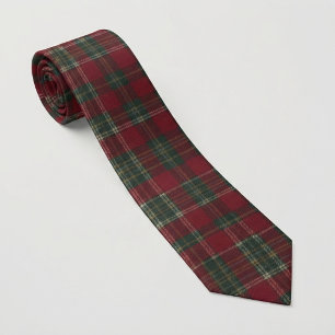 Klassisches Tiefrot und Waldgrün-Tartan-Karo Krawatte