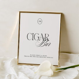 Klassisches Tinten- & Soft White Cigar Bar Hochzei