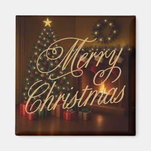 Klassisches, traditionelles Frohe Weihnachten Magnet