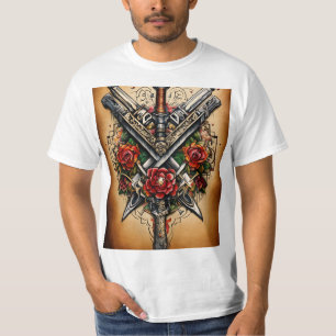 Klassisches, traditionelles, tattoo-Inspiriertes T T-Shirt