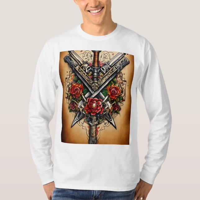 Klassisches, traditionelles, tattoo-Inspiriertes T T-Shirt (Vorderseite)