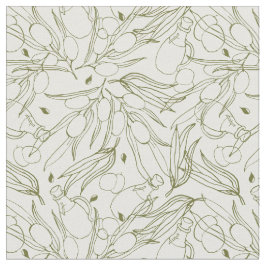 Klassisches trendy Blättermuster des Olivenbaums Stoff