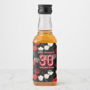 Klassisches tulpenverziertes Mädchen-Geburtstags-T Alkoholflaschenetikett