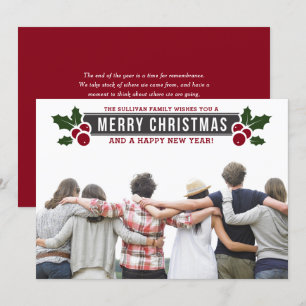Klassisches Typografie-Label Merry Christmas Foto Feiertagskarte
