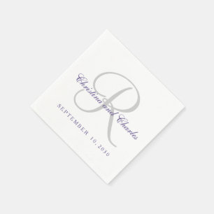 Klassisches Ultra-Violet-Monogramm-Papier Napkins Serviette