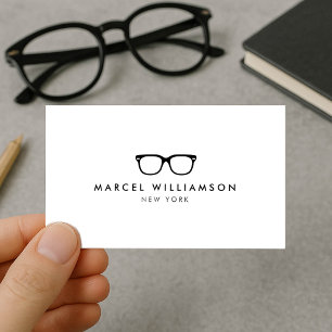 Klassisches und einfaches Black Eyeglasslogo auf W Visitenkarte