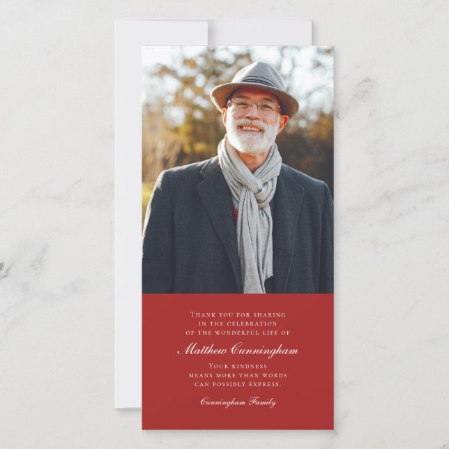 Klassisches und einfaches Foto Dankeskarte (Vorderseite)