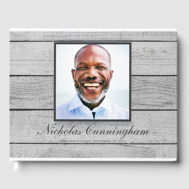 Klassisches und einfaches Foto-Hellholz-Gedenkmal Gästebuch (Vorderseite)