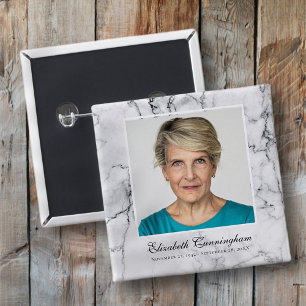 Klassisches und einfaches Foto-Marble-Memorial Button