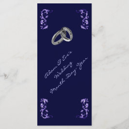 Klassisches und elegantes blaues Abendmenü Menükarte