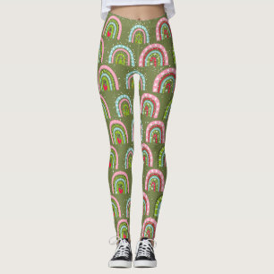 Klassisches Urlaubsmuster - farbenfroher Regenboge Leggings