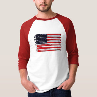 klassisches US-Flagge Baseballschläger Pop-Art T-S T-Shirt