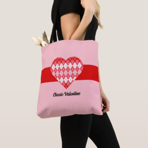 Klassisches Valentinherz Rot und Rosa Raute Herz