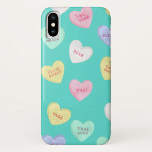 Klassisches Valentinisches Candy Hearts auf Aquama Case-Mate iPhone Hülle