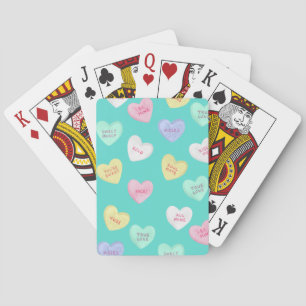 Klassisches Valentinisches Candy Hearts auf Aquama Spielkarten