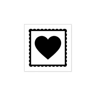 Klassisches Valentinsherz im Briefmarkenstil Gummistempel