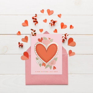Klassisches Valentinsherz Mitteilungskarte