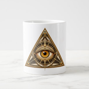Klassisches vergoldetes Allsehendes Auge der Vorse Jumbo-Tasse
