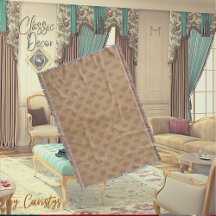 Klassisches Verziertes Emblem Braun Taupe Linen