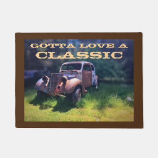 Klassisches Vintage-Auto Man muss ein Klassiker li Fußmatte