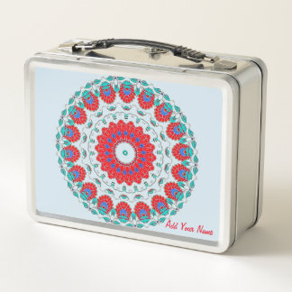 Klassisches vintage-Blumen-Kaleidoskop-Muster Metall Brotdose