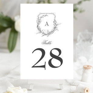 klassisches vintage botanisches florales Monogramm Tischnummer