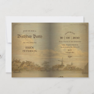 Klassisches Vintage-Buch Einladung