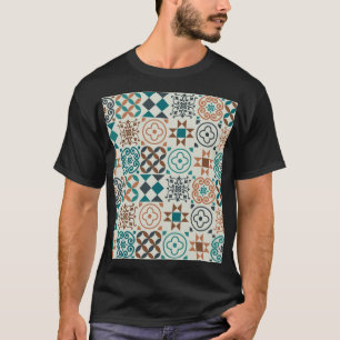 Klassisches Vintage-Fliesenmuster T-Shirt