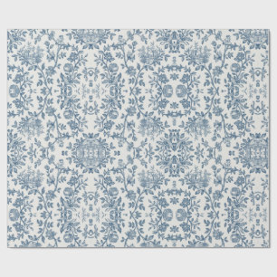 Klassisches Vintage-Französisch Graviertes Blumen- Geschenkpapier